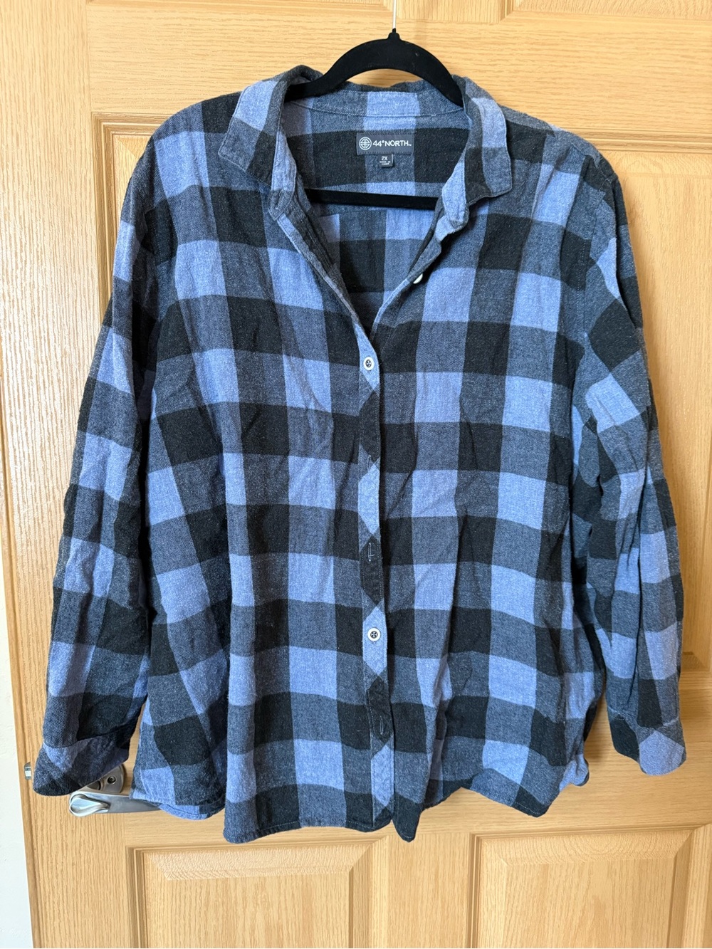 44° NORTH Blue and Black Buffalo Plaid Button-Up Shirt